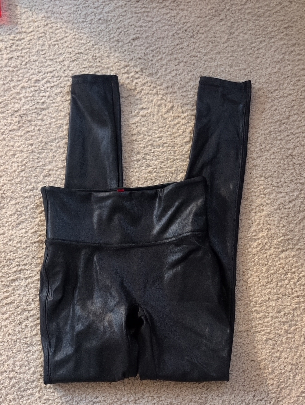 SPANX Black Faux Leather High-Rise Leggings